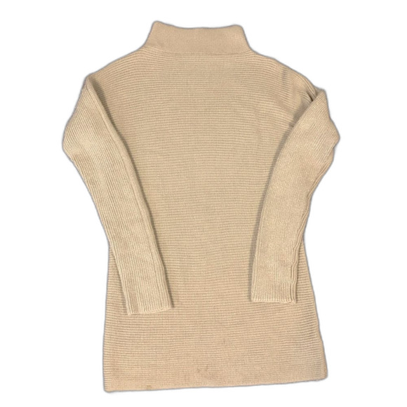 Twin-Set Simona Barbieri Beige Metallic Wool Blend Mockneck Tunic Sweater Sz XL - Picture 1 of 10